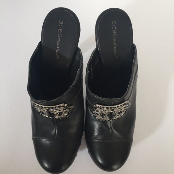 BCBGGeneration Black Stud Mules Size 8.5 - Picture 2 of 8
